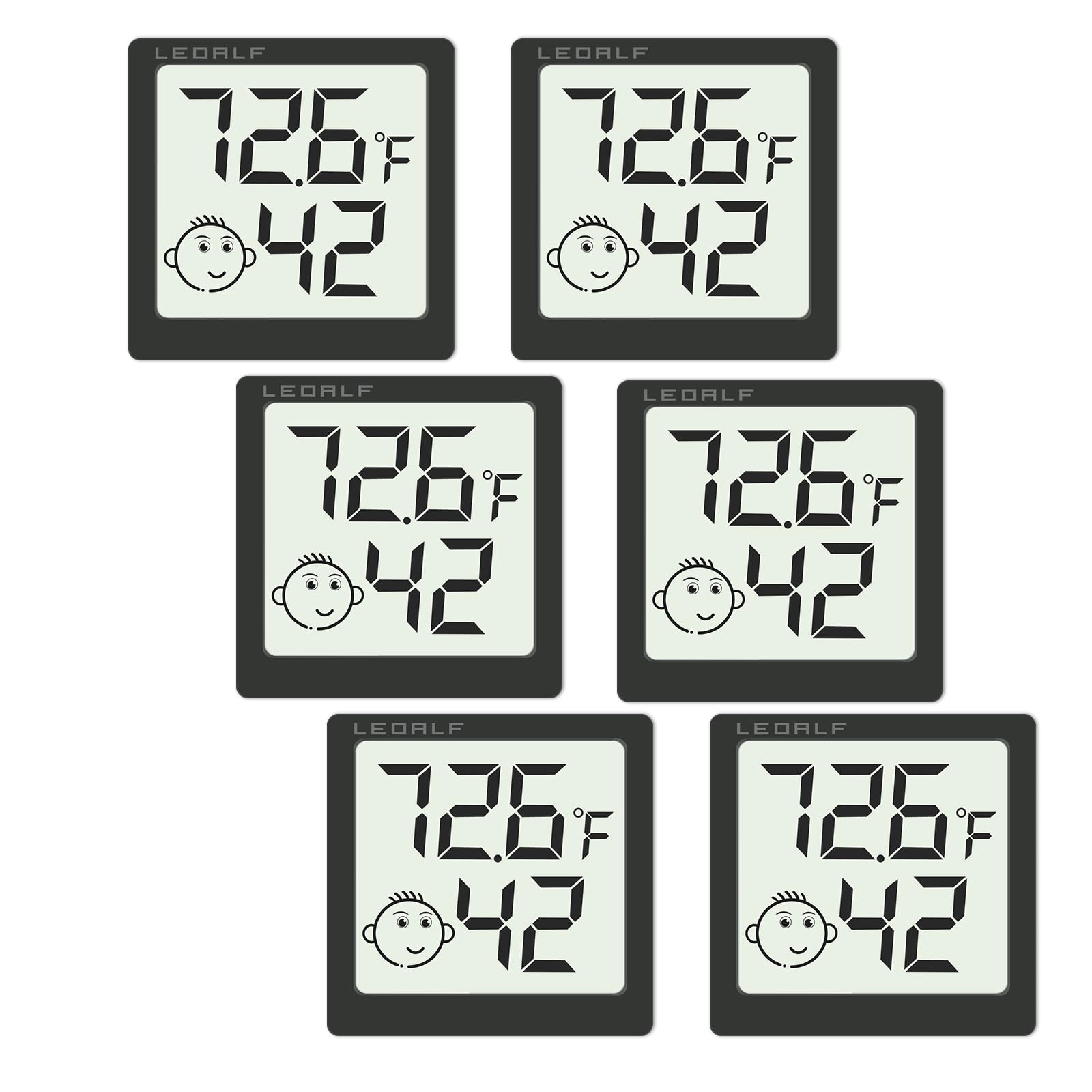 LEOALF mini humidity meter six-pack packaging for convenient home monitoring