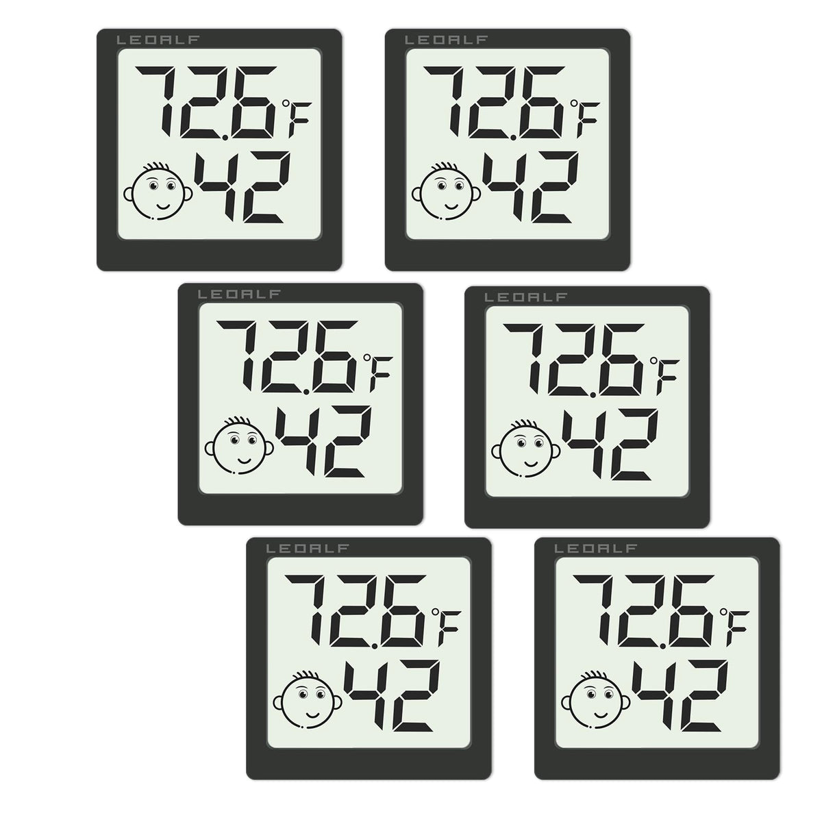 LEOALF mini humidity meter six-pack packaging for convenient home monitoring