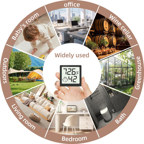 LEOALF mini humidity meter black casing blends with modern interiors