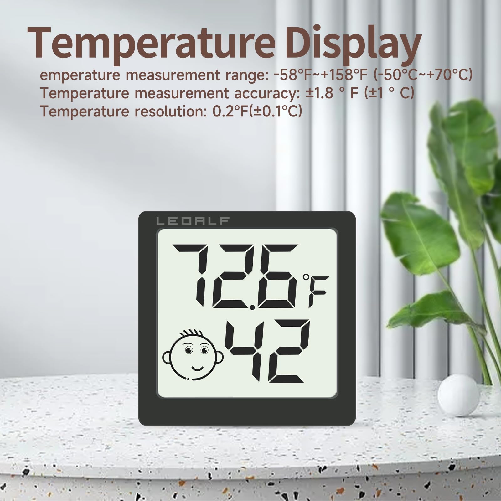 LEOALF mini humidity meter comfort indicator helps gauge indoor humidity levels