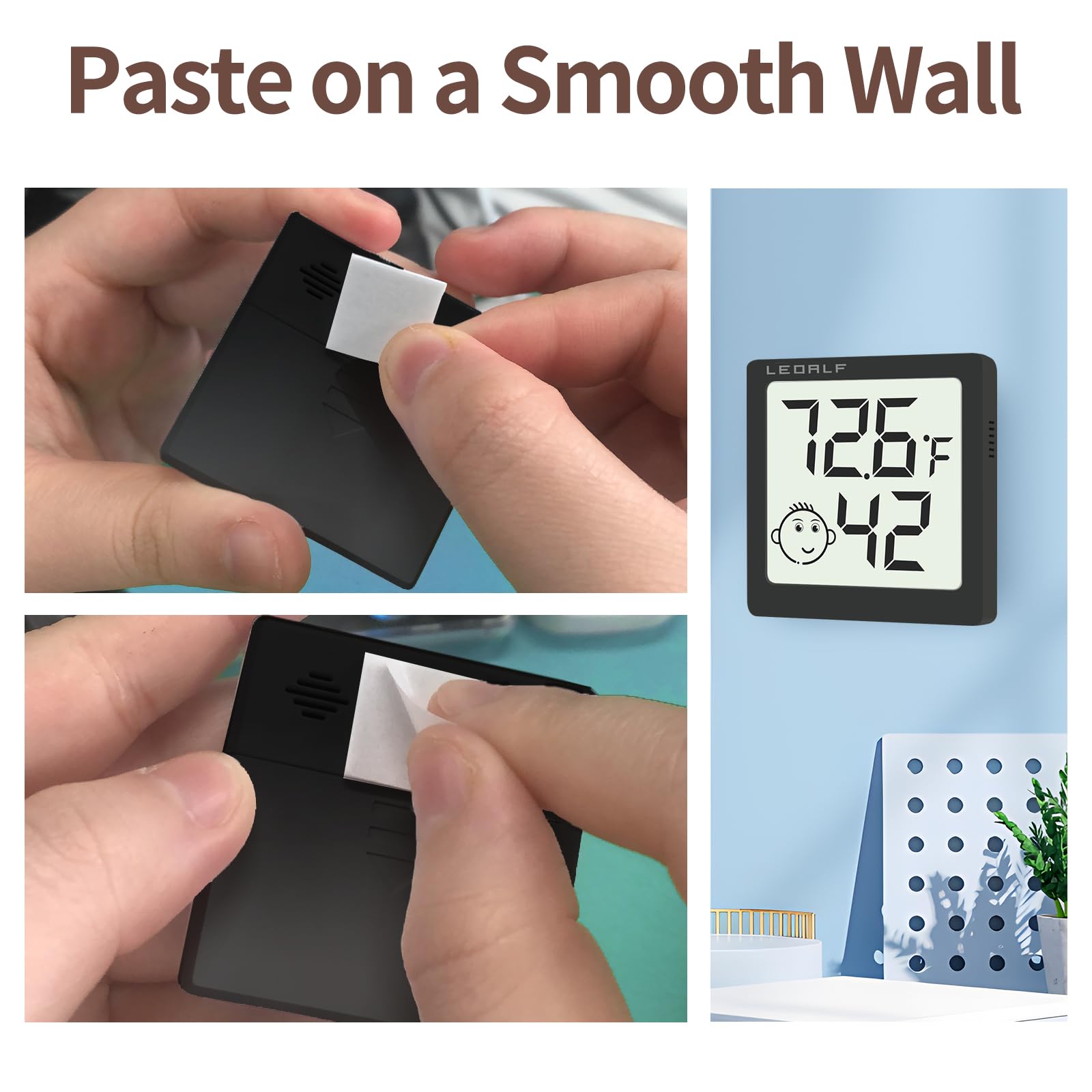 LEOALF mini humidity meter temperature and humidity readings support optimal storage conditions