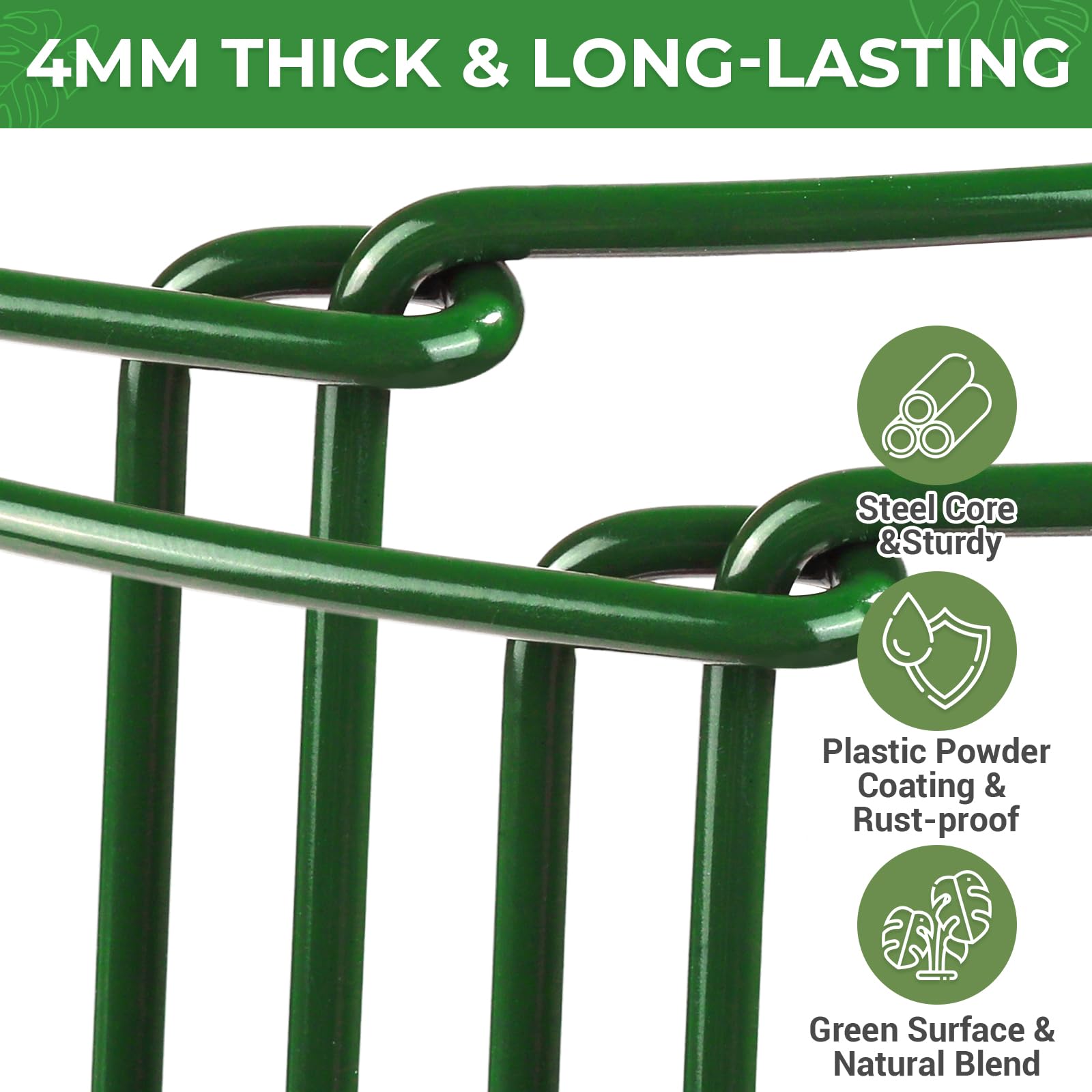 LEOBRO garden border stake in glossy green keeps beds neat
