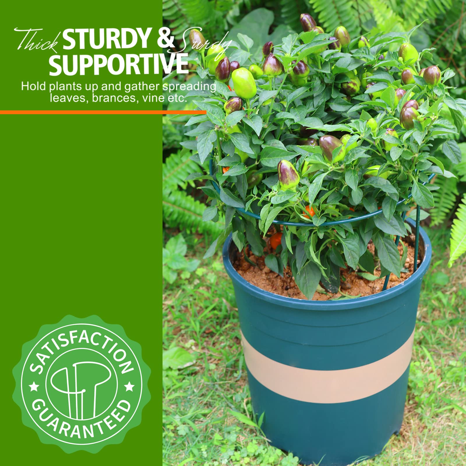 LEOBRO easy to use garden stakes push into soil for instant support.