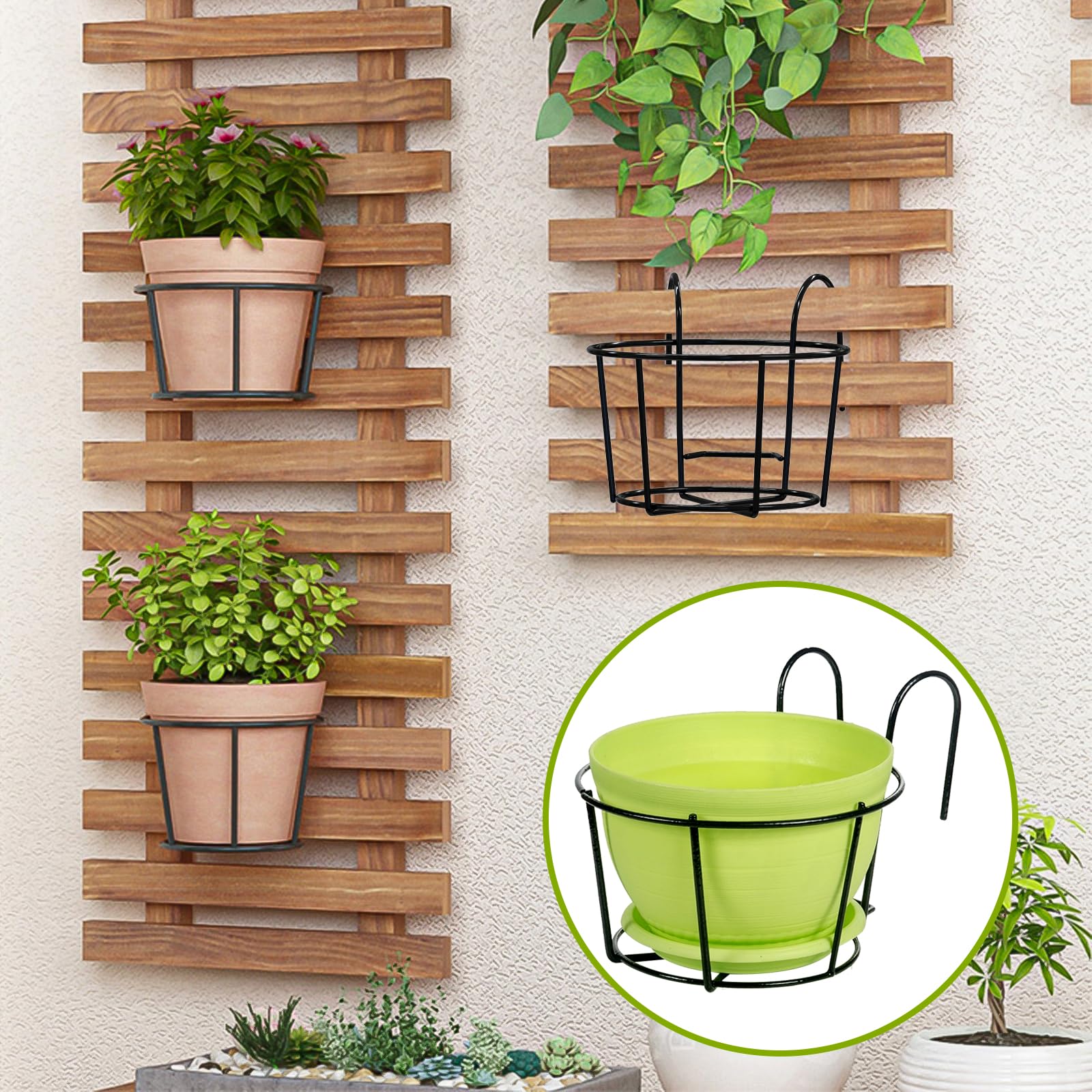 Leoenir iron planter with rust-resistant coating for enduring outdoors