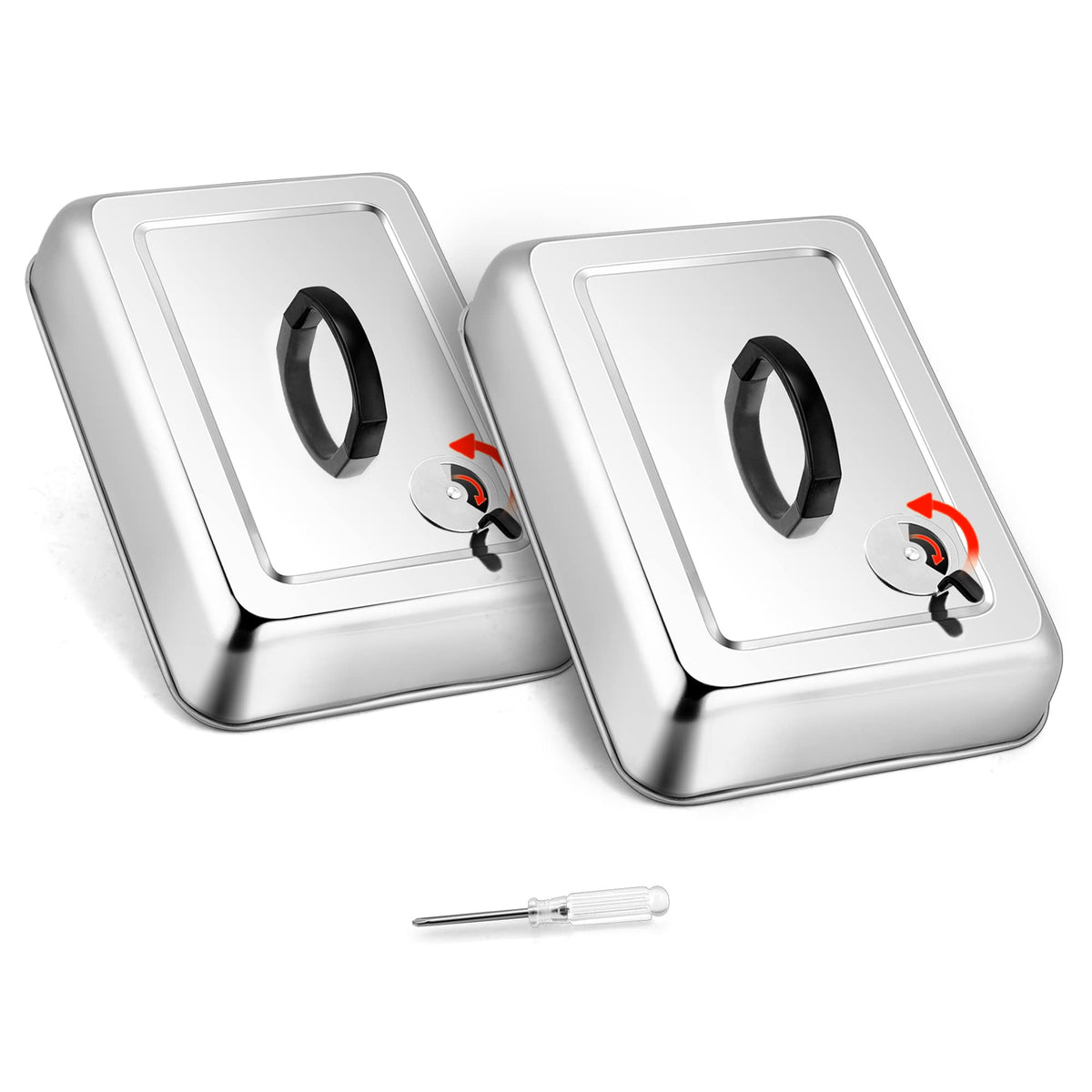 Leonyo 13x9 rectangular basting cover over burgers for even cooking.