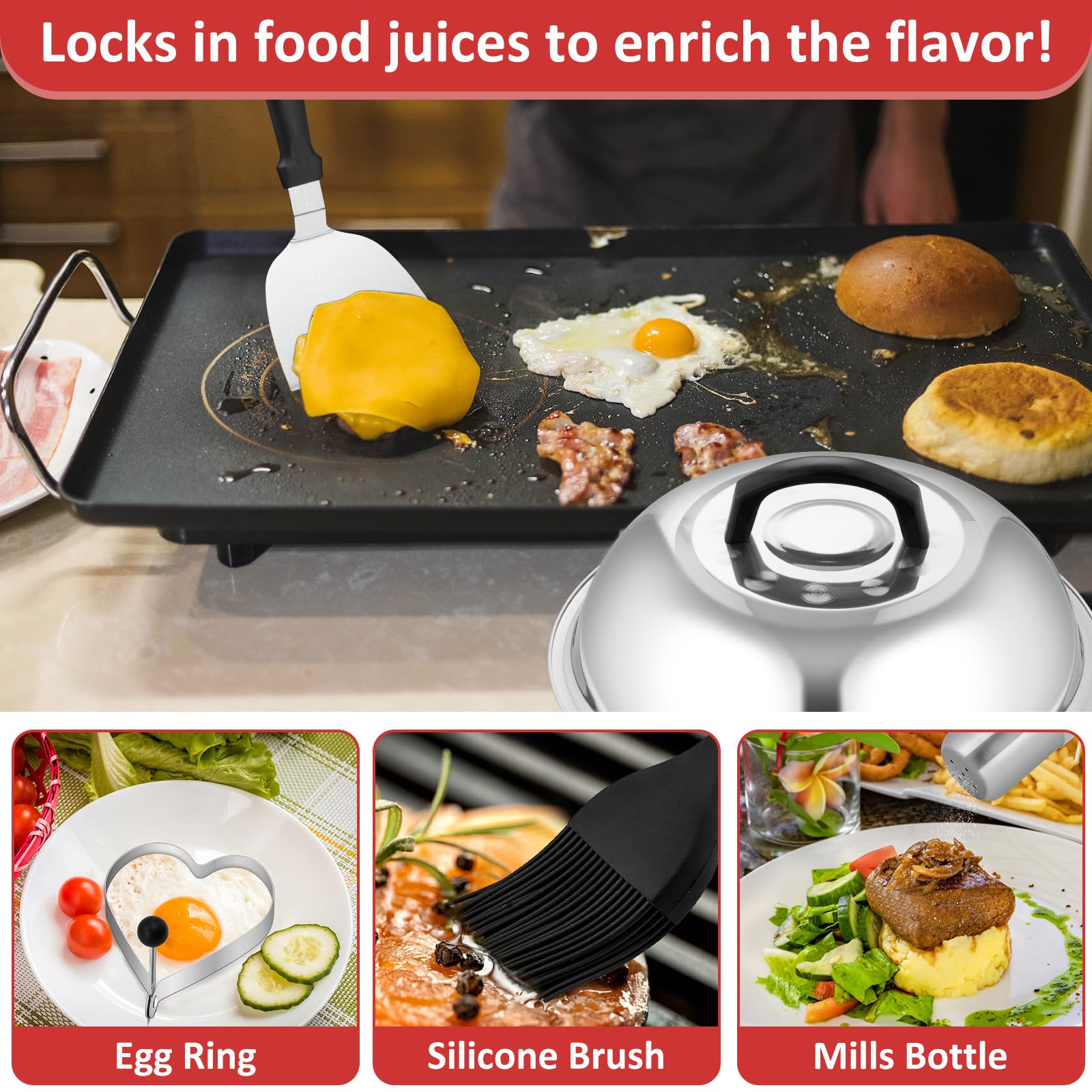 Leonyo cast-iron burger press for uniform patty thickness