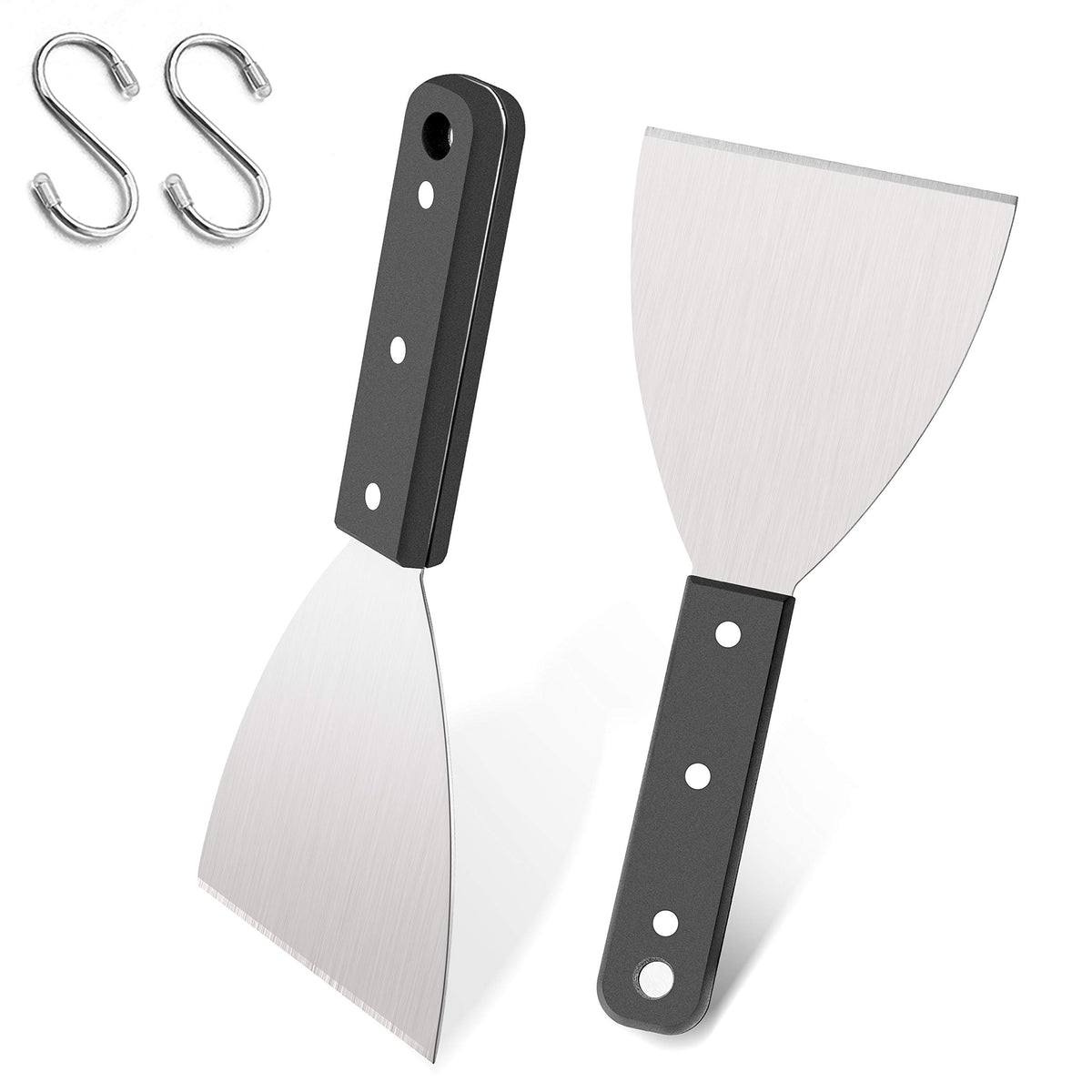 Leonyo grill griddle scraper set 2 for quick flat-top cleanup after cooking