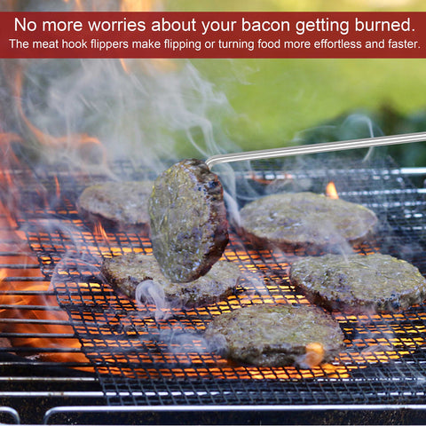 Leonyo heavy-duty meat flippers lift heavy foods without bending.