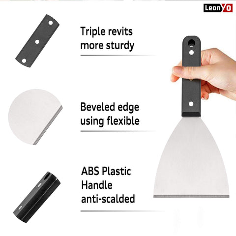Leonyo stainless steel blade 1.5mm thick offers durable heavy-duty scraping
