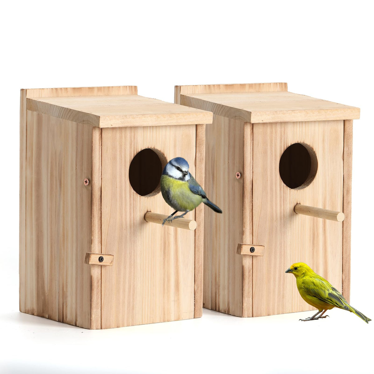 LEOSYY bluebird outdoor bird house highlights sturdy cedar construction for year-round use