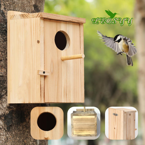 LEOSYY wren birdhouse with predrilled hole supports simple installation