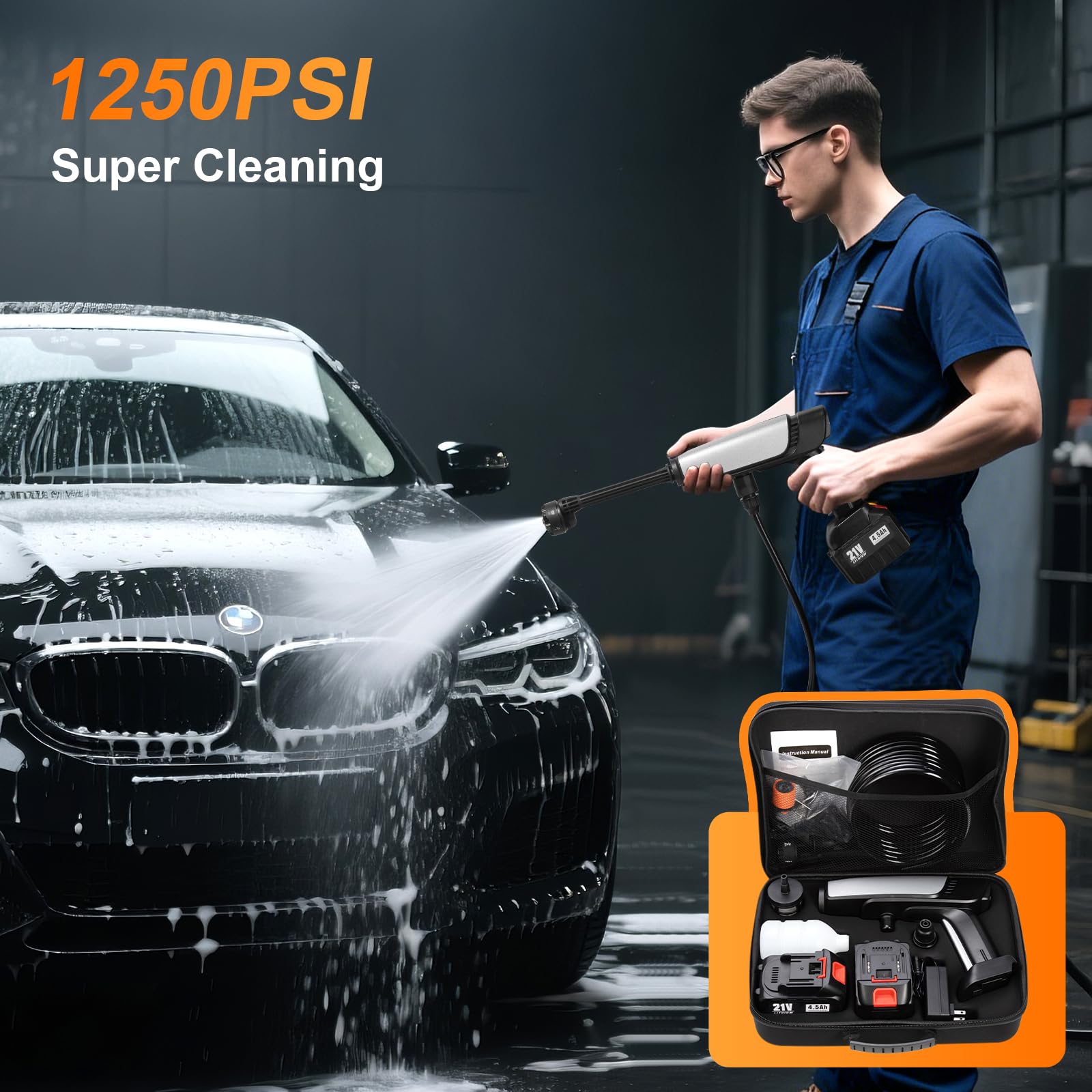 LEOTER brushless copper motor delivers powerful, durable cleaning performance.