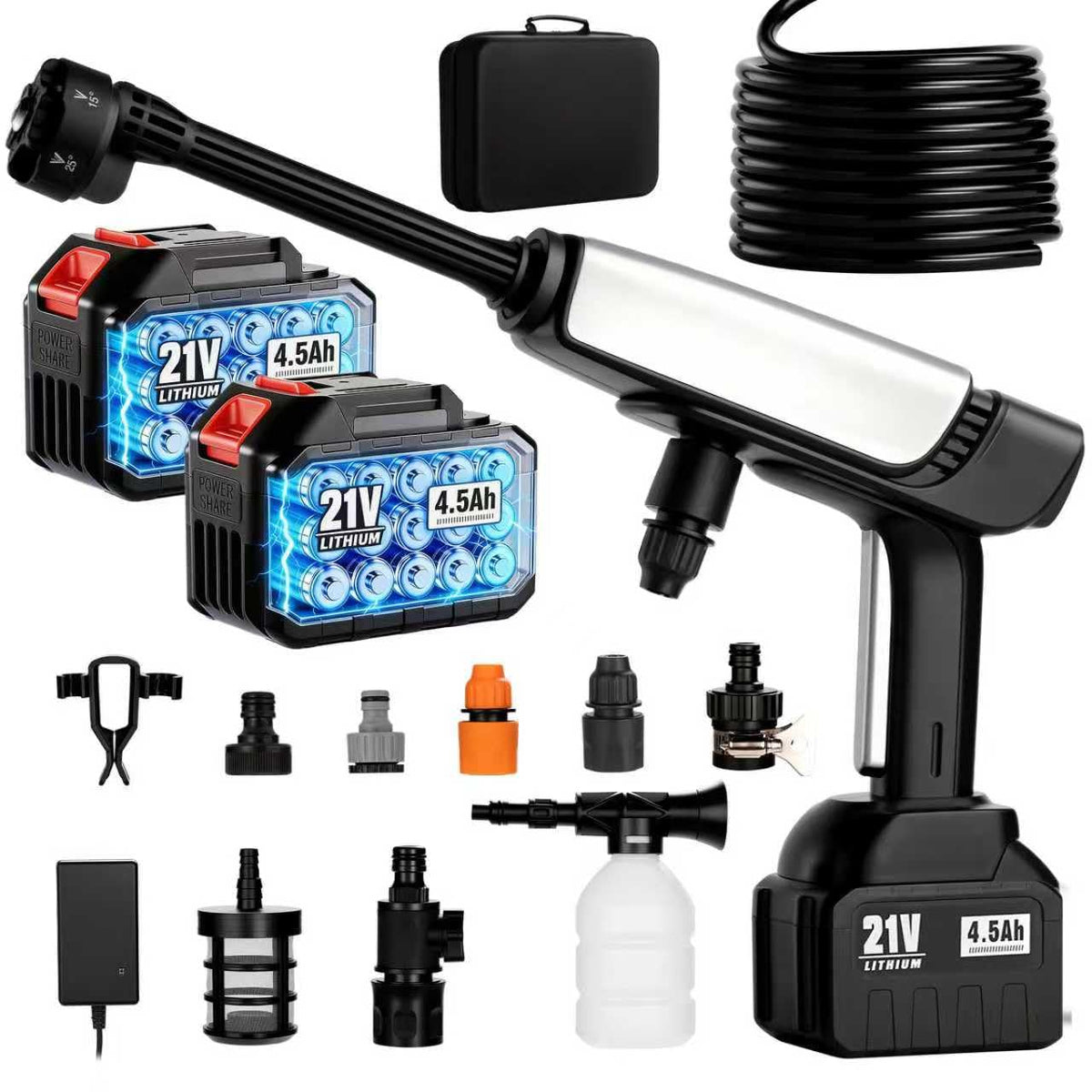 LEOTER cordless pressure washer overview showing portable outdoor cleaning versatility