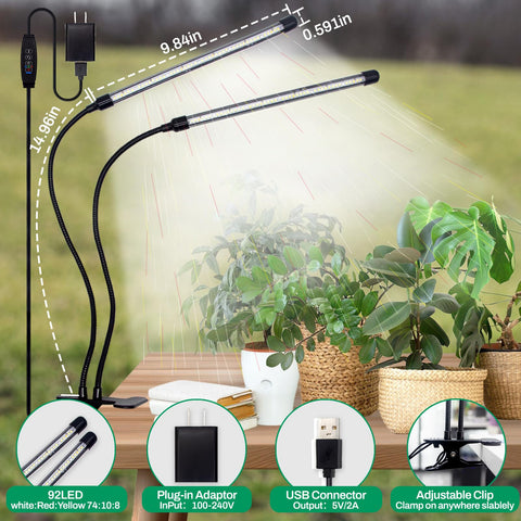 LEOTER full-spectrum LED clip light for seedlings and greens