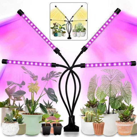 LEOTER grow light 80-LED full-spectrum panel supports healthy indoor plant growth.