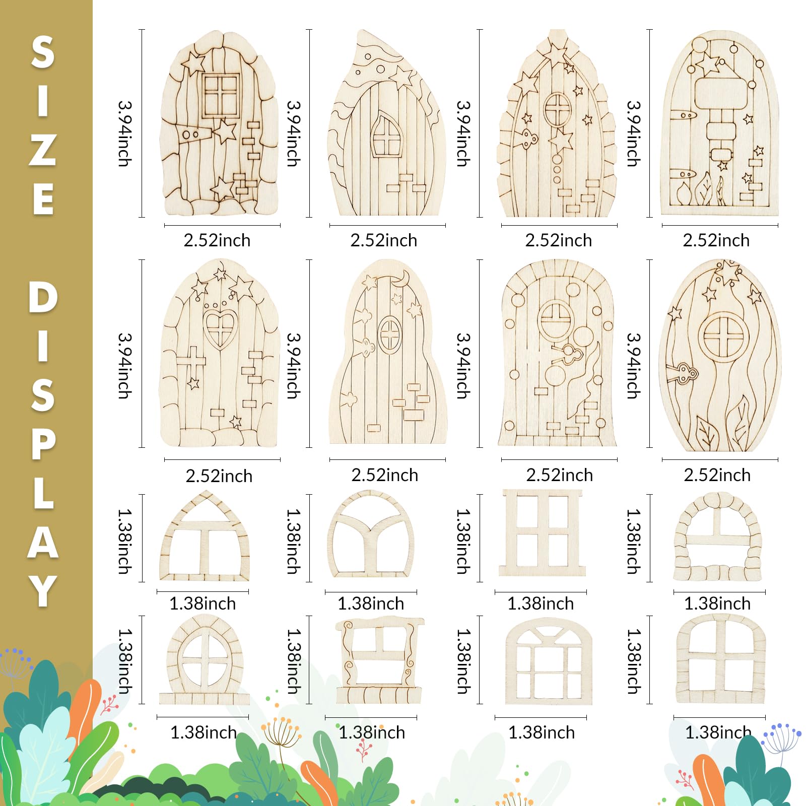 LepoHome unpainted wooden fairy doors and windows for painting projects.