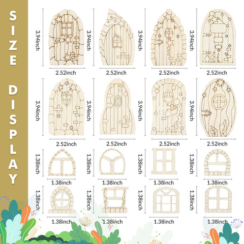 LepoHome unpainted wooden fairy doors and windows for painting projects.