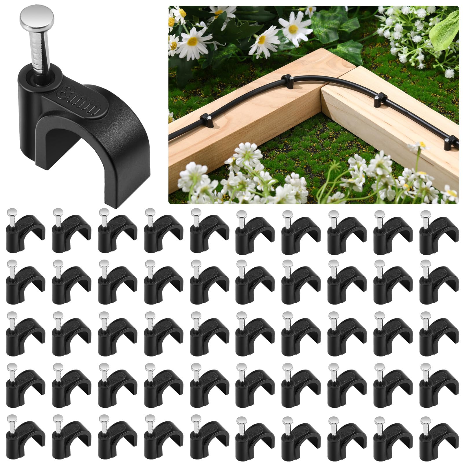 Leriton 1/4in tubing clip secures drip lines with a reliable grip.