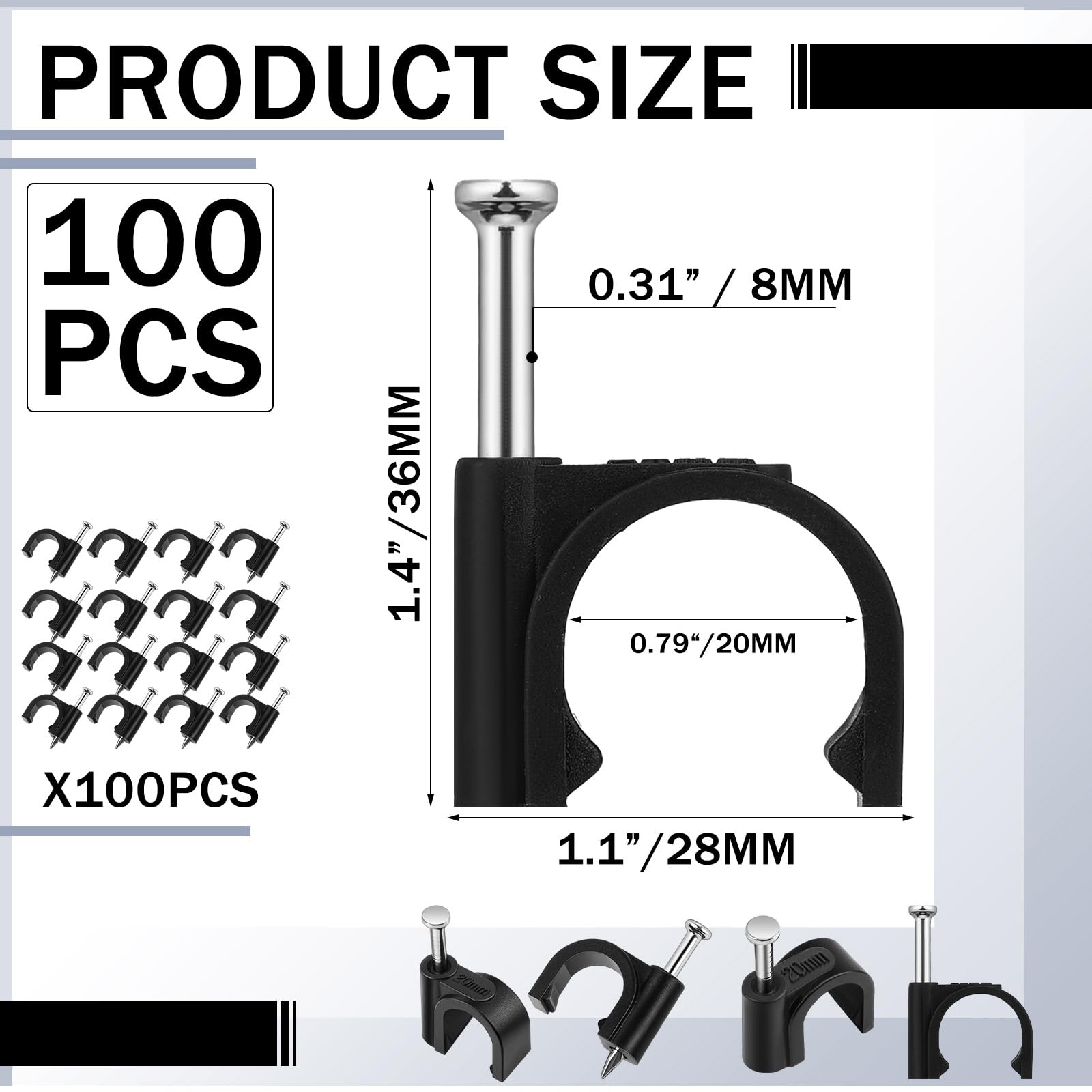 Leriton clip with nails for quick outdoor installation.