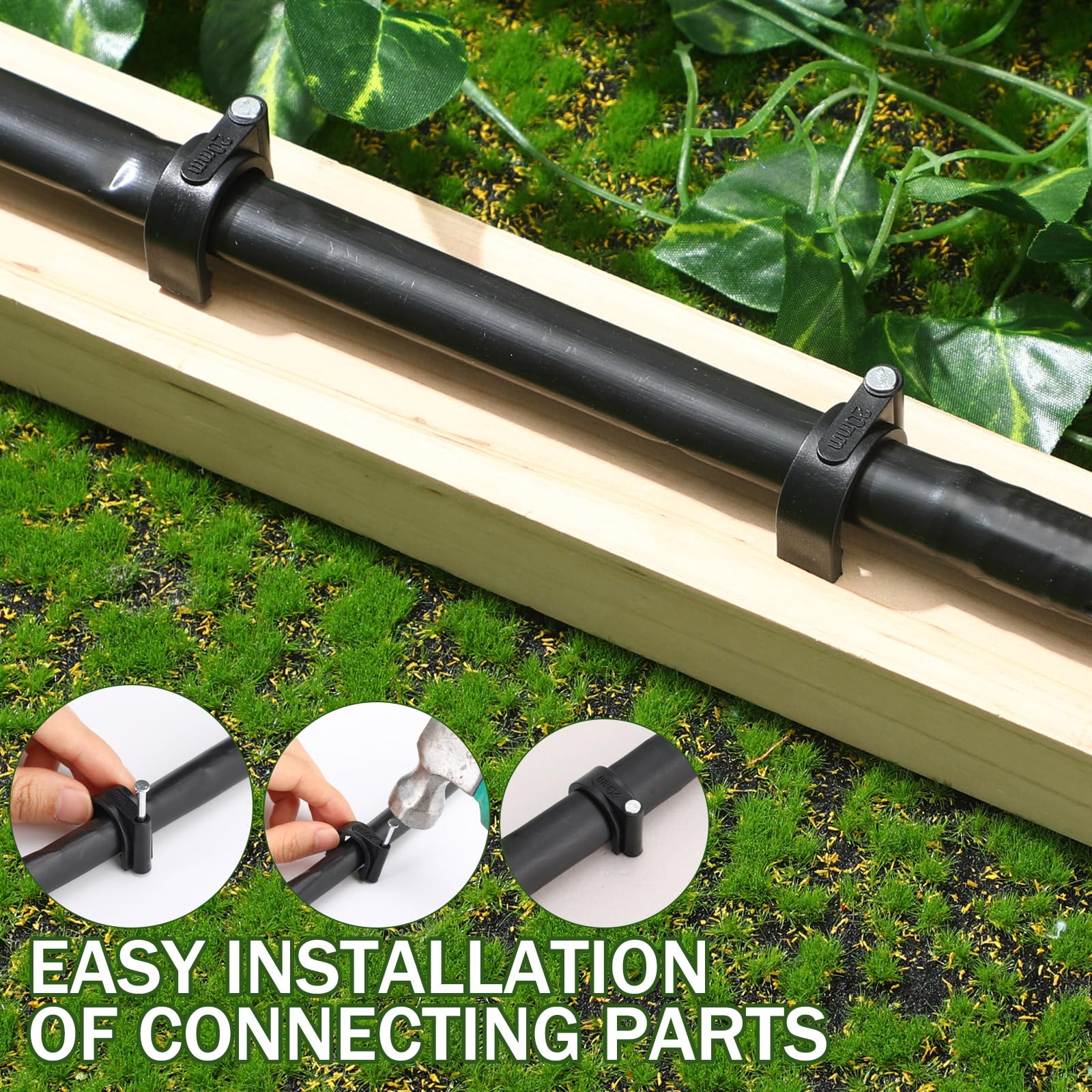 Outdoor Leriton irrigation clip bundle for decks or planters.