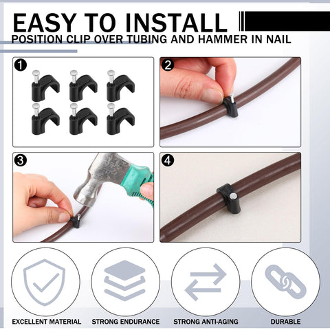 High-carbon steel nails with Leriton clips for durable mounting.