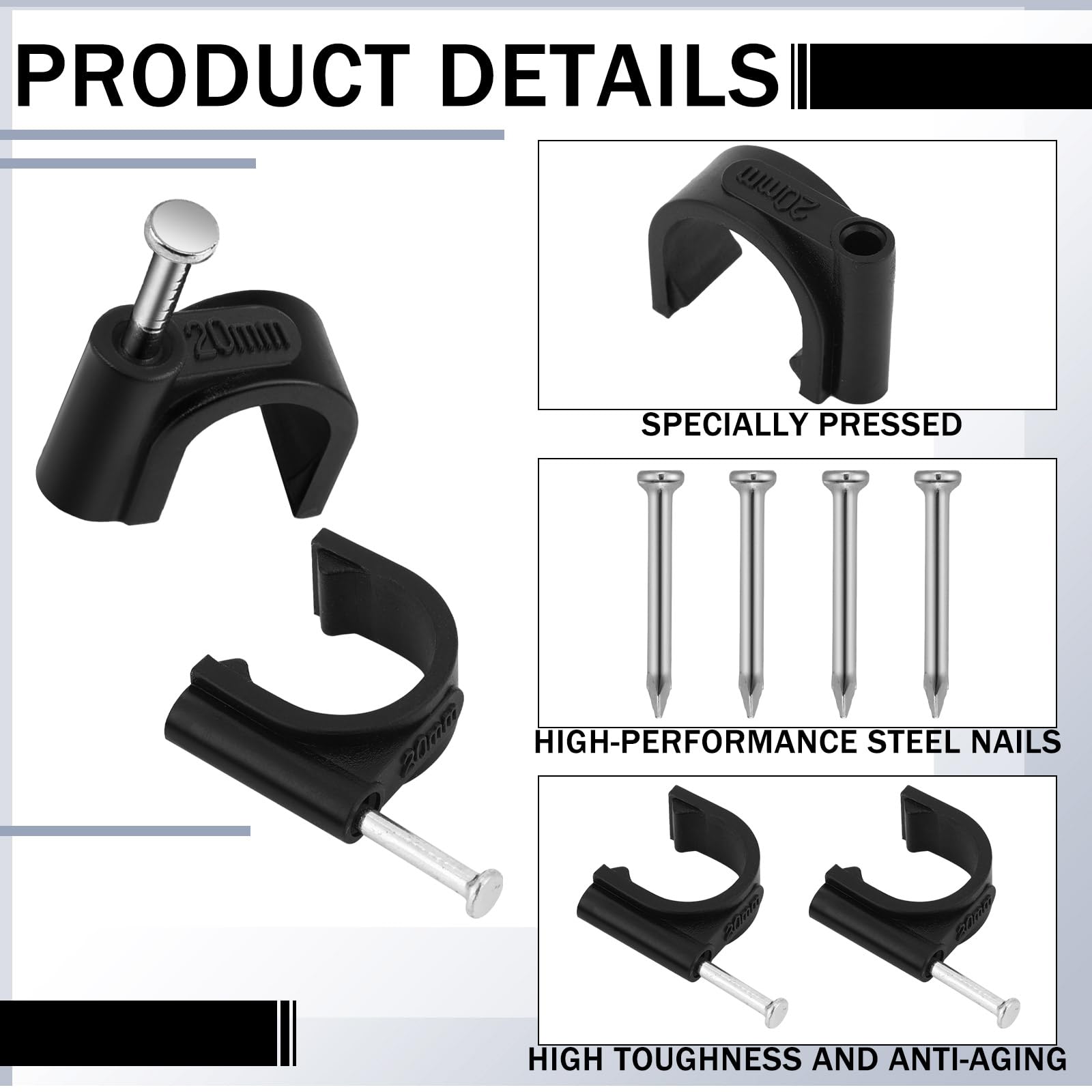 UV-resistant Leriton tubing clip durably withstands sun exposure.