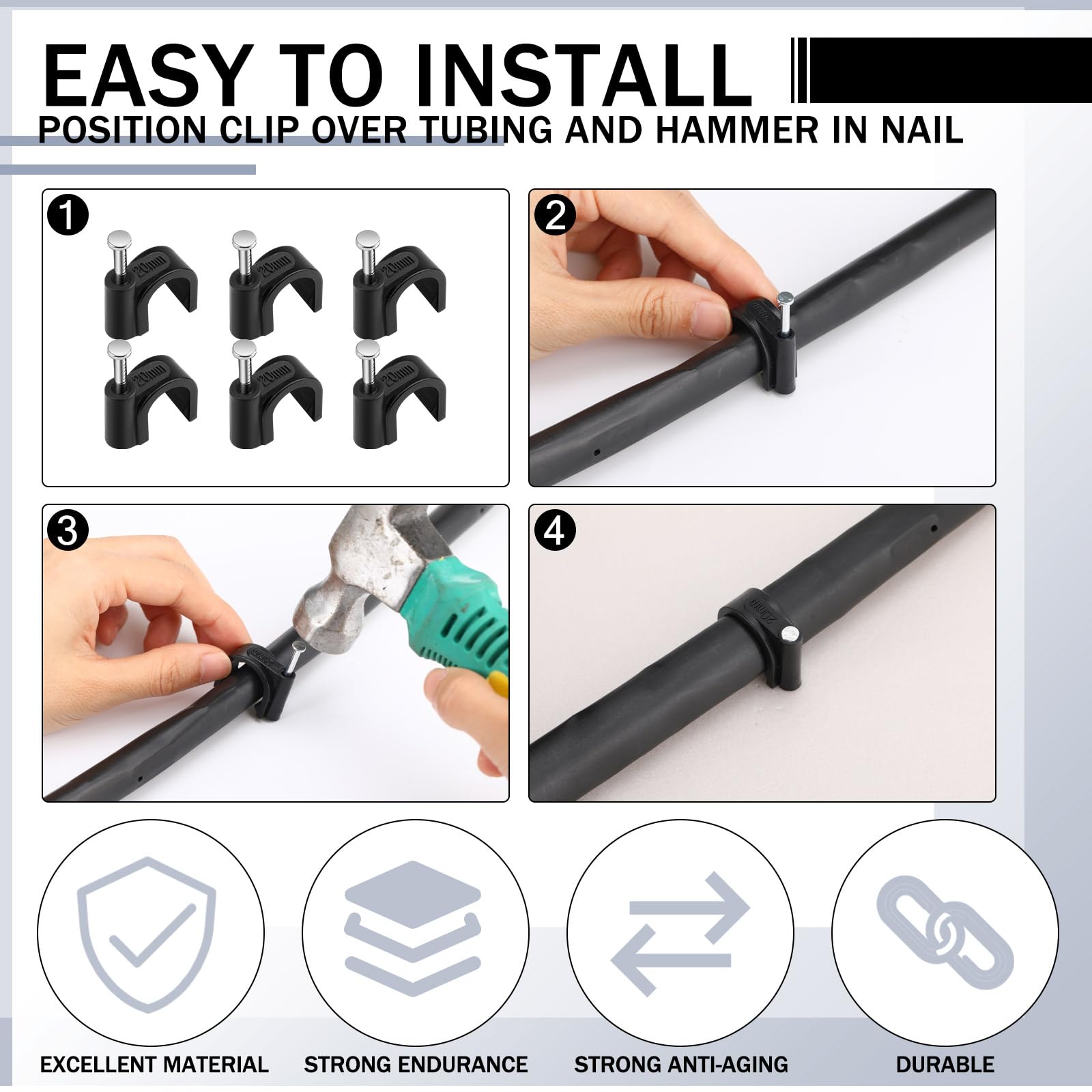 Leriton clip mounted on wall or railing to organize lines.