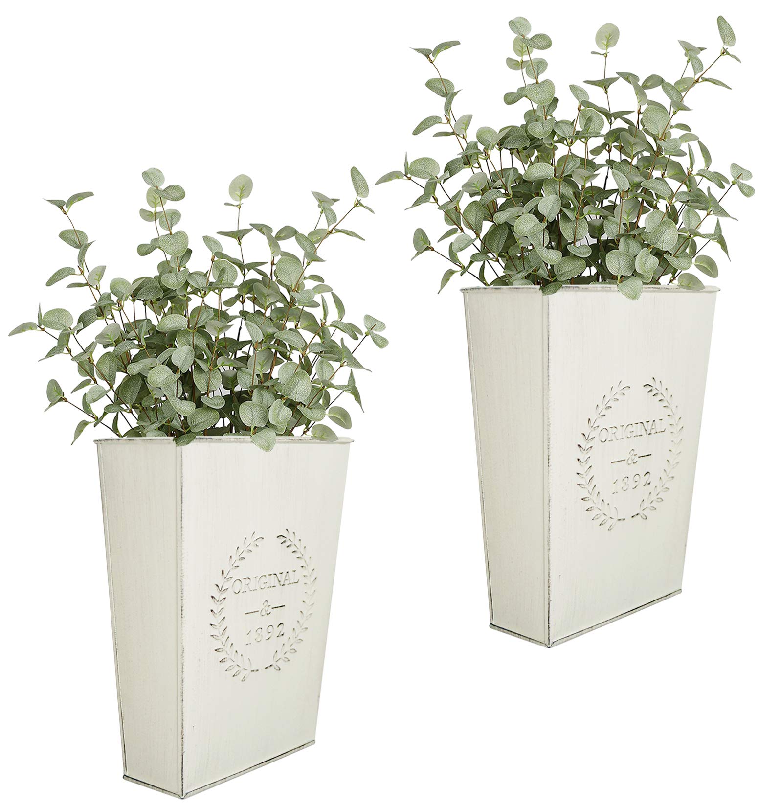 LESEN farmhouse wall planters set 2 with rustic finish for stylish indoor display.