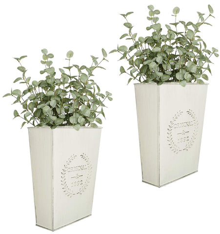 LESEN farmhouse wall planters set 2 with rustic finish for stylish indoor display.