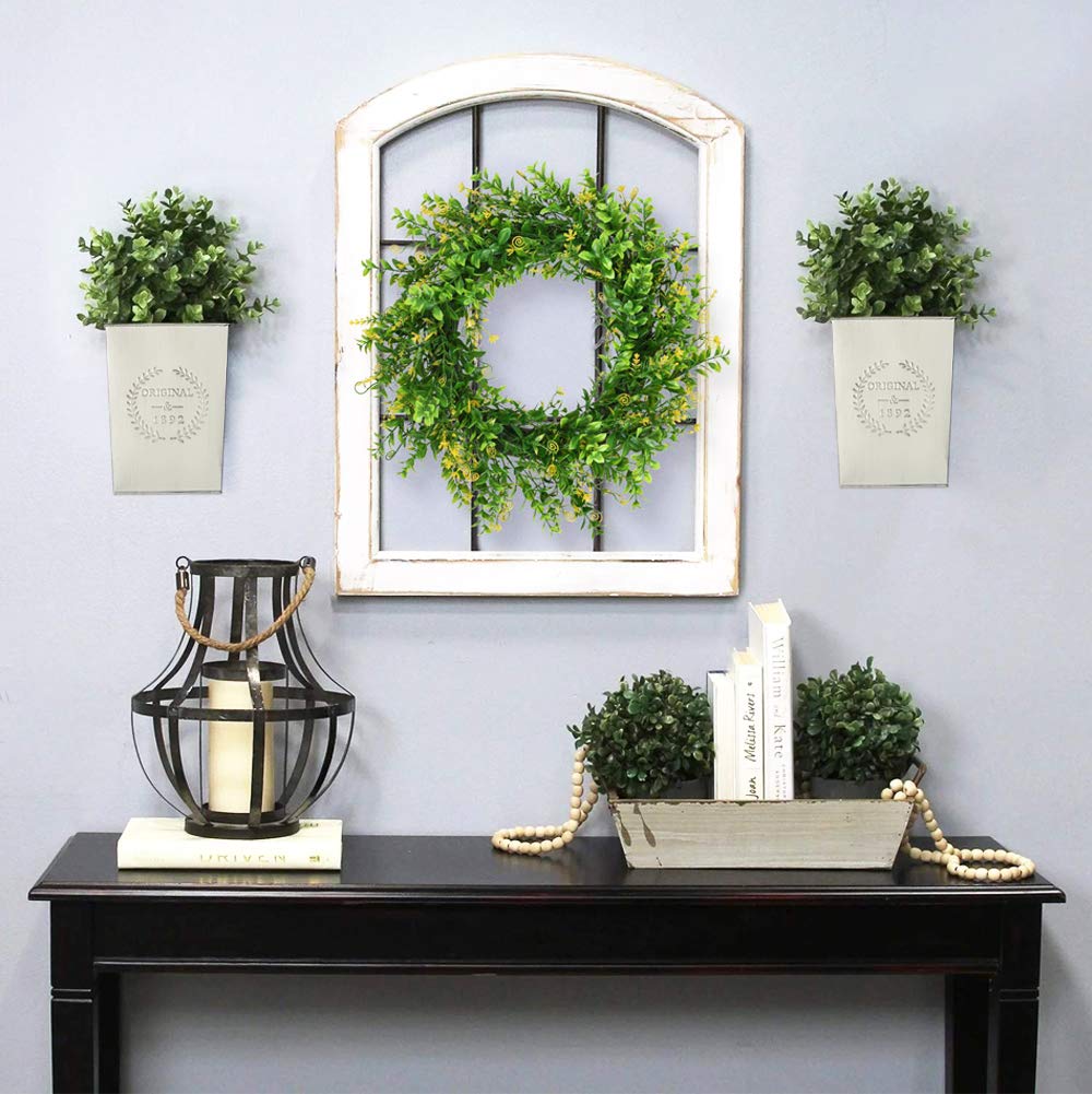 LESEN galvanized metal wall vase hanging for outdoor or indoor decoration.