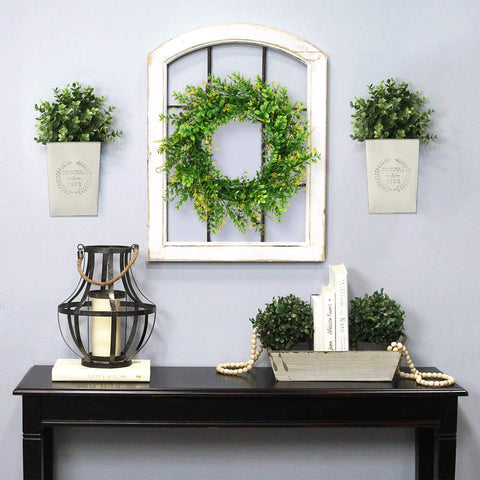 LESEN galvanized metal wall vase hanging for outdoor or indoor decoration.