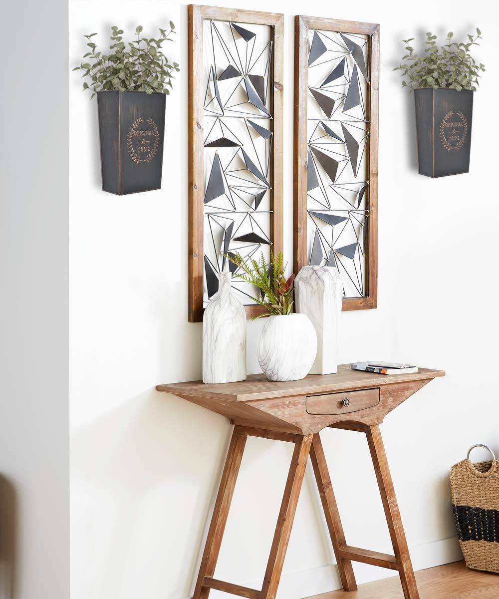 LESEN rustic metal wall planters hanging on wall for versatile farmhouse decor.