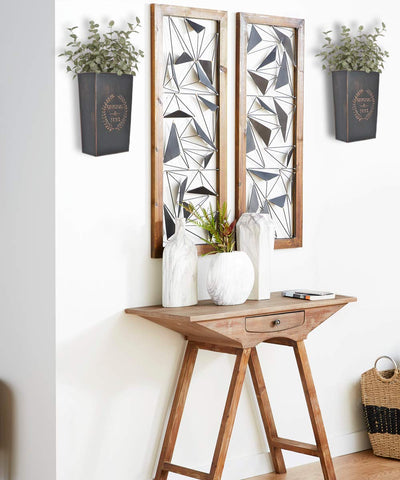 LESEN rustic metal wall planters hanging on wall for versatile farmhouse decor.