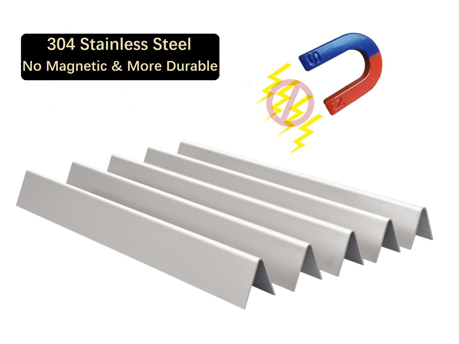 Leship 304SS flavorizer bars close-up highlighting corrosion resistance