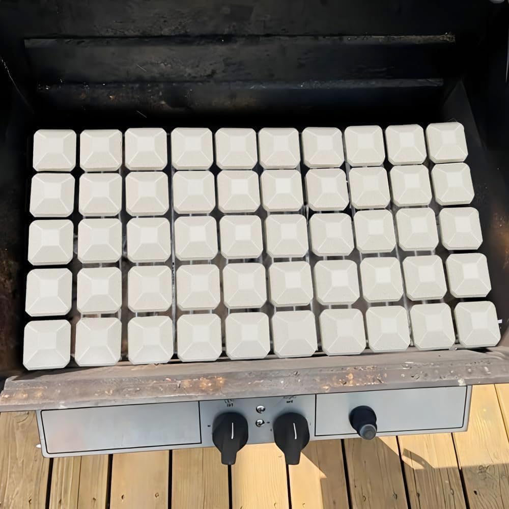 Leship briquettes absorb excess oil to reduce flare-ups during grilling.