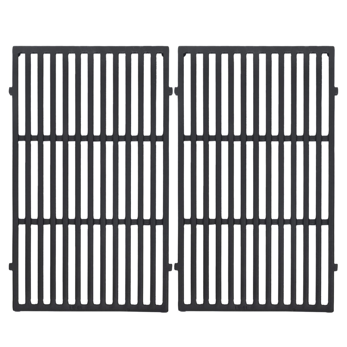 Leship 19.5-inch cast iron grate front view for Weber Genesis 300 Series, durable heat retention.