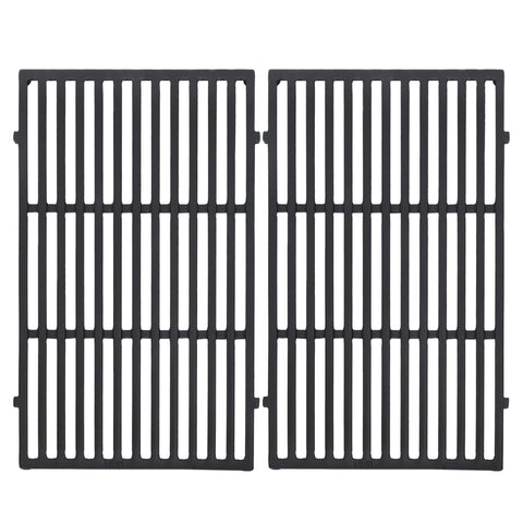 Leship 19.5-inch cast iron grate front view for Weber Genesis 300 Series, durable heat retention.