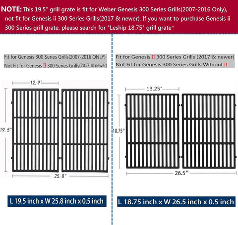 Leship dimensions 19.5 x 12.9 inches per grate.