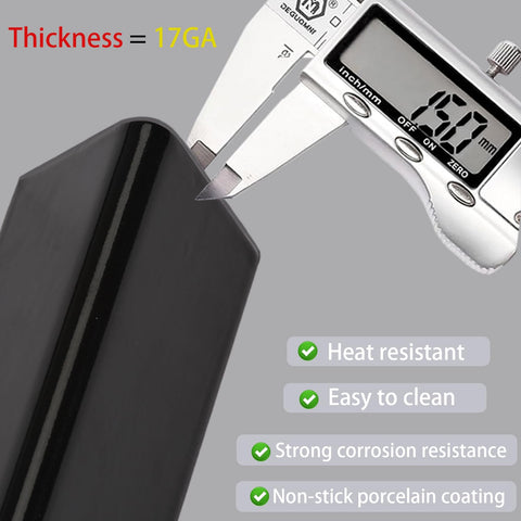 Close-up of 17GA material and durable porcelain enamel coating on Leship bars