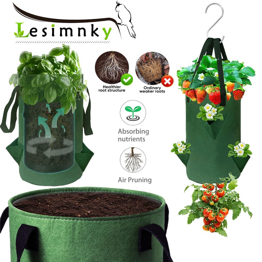 Lesimnky dark-green planter bags enhance curb appeal and outdoor storage.