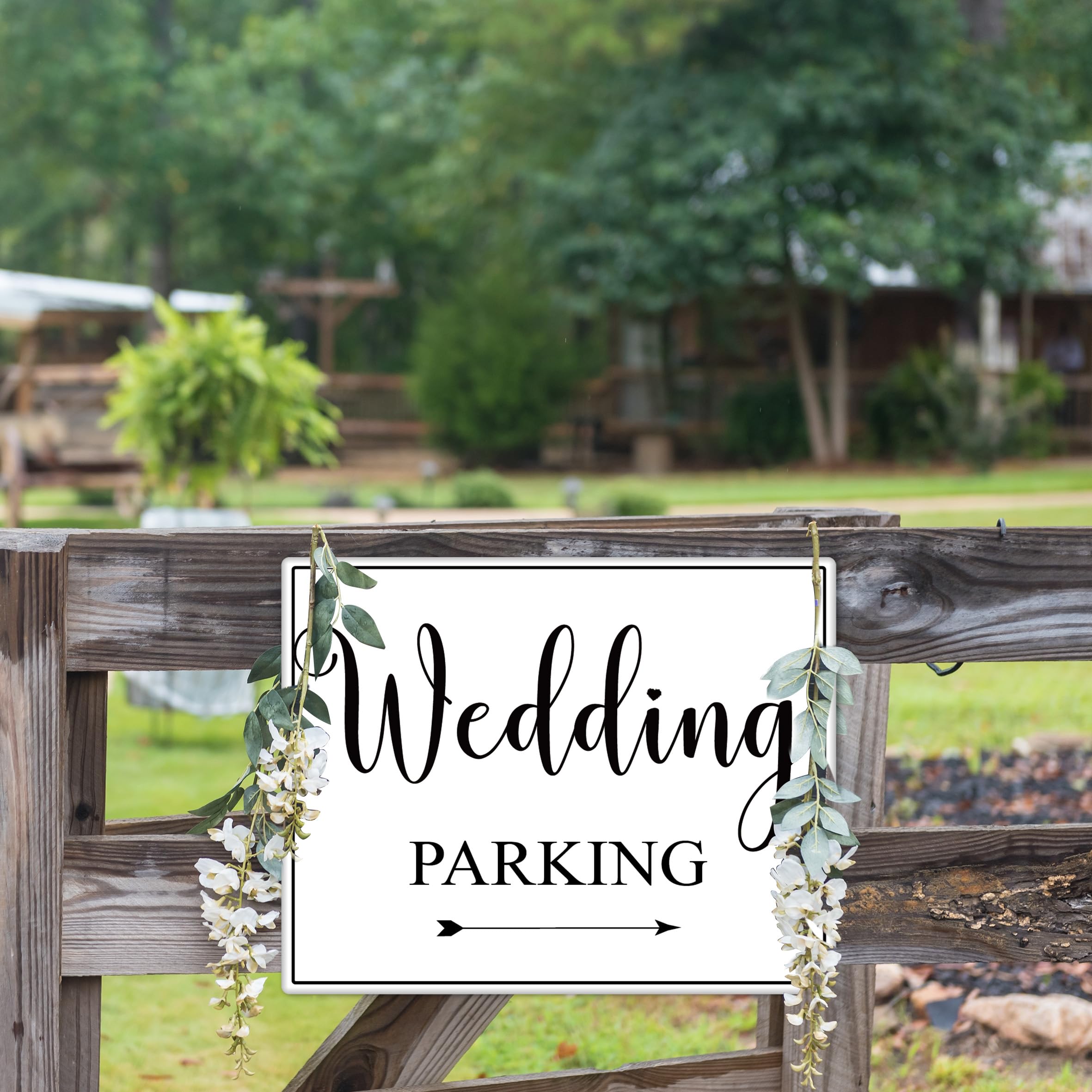 Lesnala double-sided arrow design directs guests from any approach.