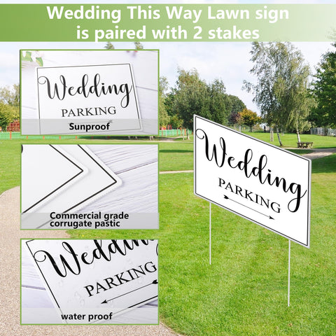 Lesnala wedding signs with stakes for quick indoor or outdoor setup.