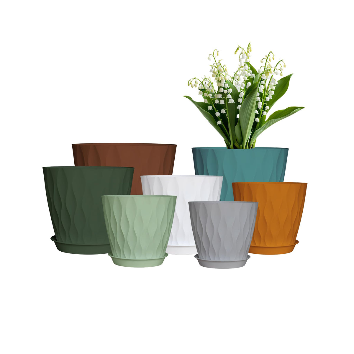 LESOASIS colorful plant pots 7-pack for versatile indoor and outdoor display