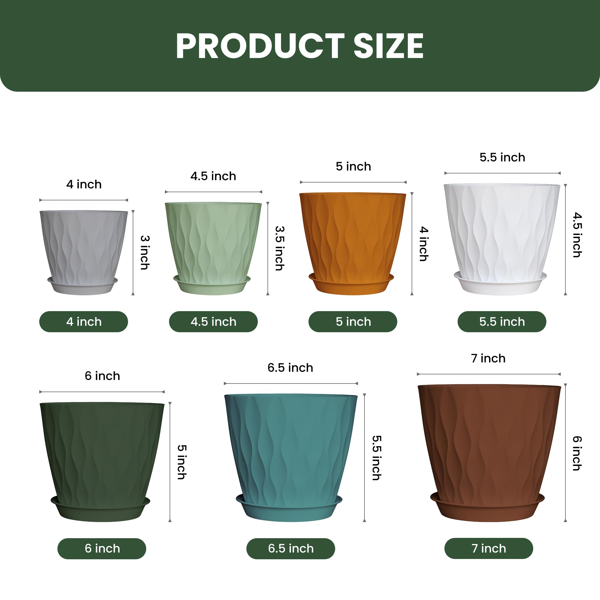 LESOASIS drain-hole pots with trays prevent spills and keep surfaces clean