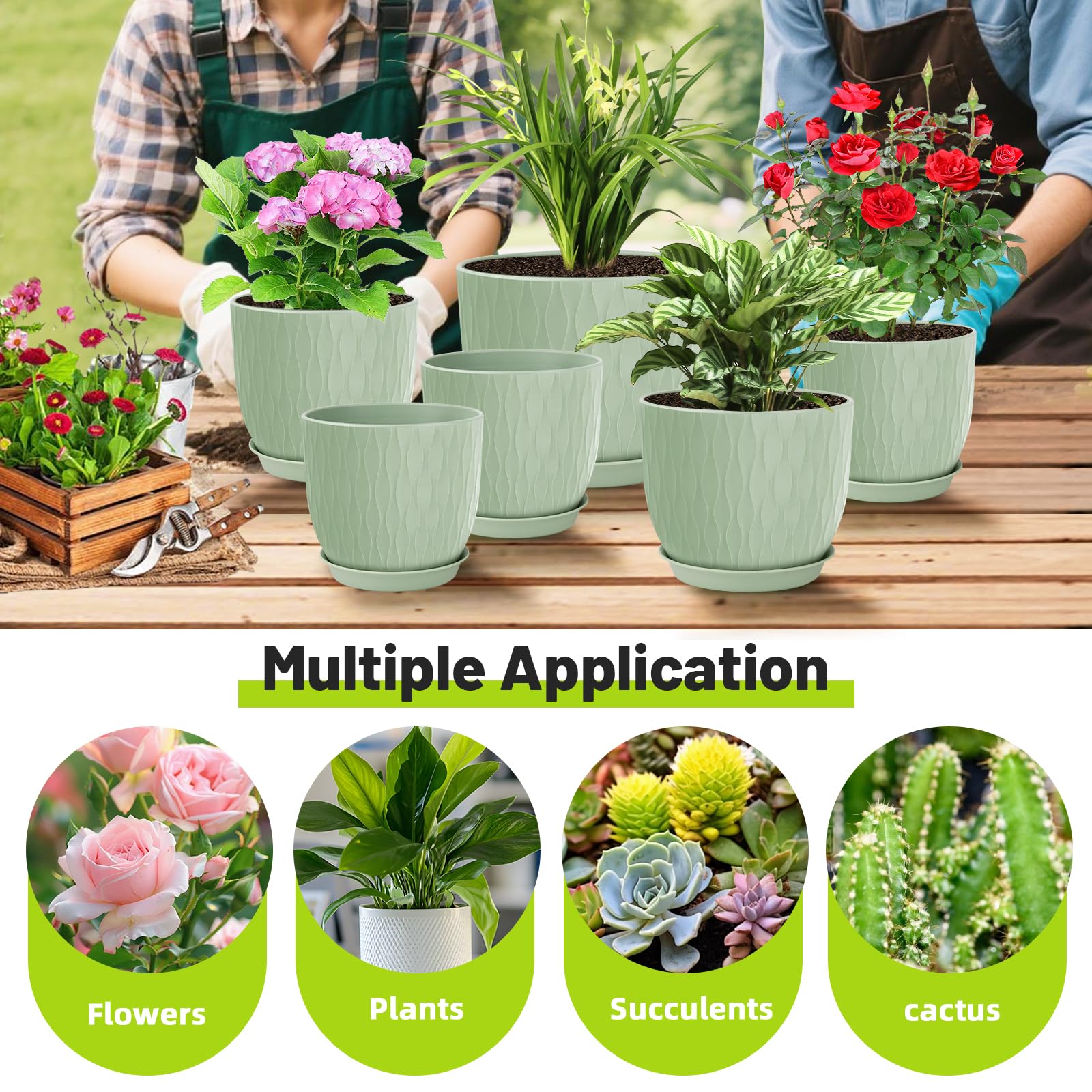 LESOASIS plant pot 7-inch ripple, ideal for small houseplants.