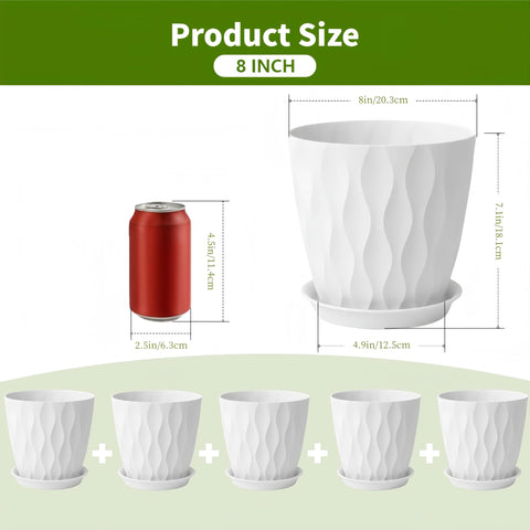 LESOASIS dark green 8-inch pot ideal for outdoor plant groupings.