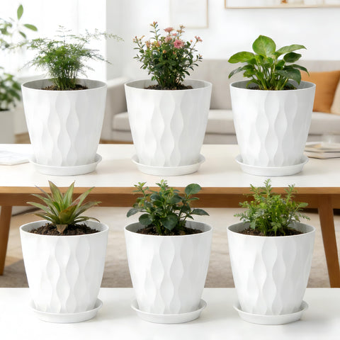LESOASIS 8-inch orange pot adds vibrant color to balconies.