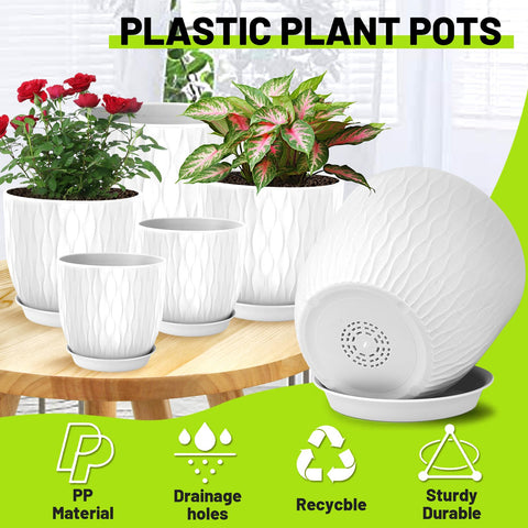 LESOASIS 8-inch pot featuring ripple texture for modern decor