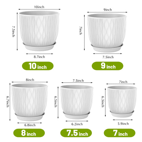 LESOASIS 9-inch plastic plant pot with drainage for versatile indoor/outdoor use