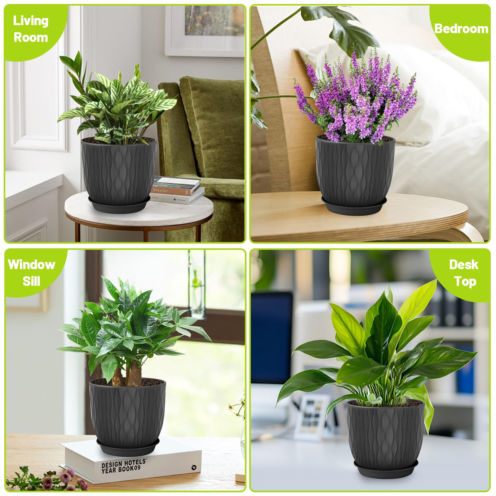 LESOASIS outdoor-ready plant pots on a patio for year-round enjoyment.
